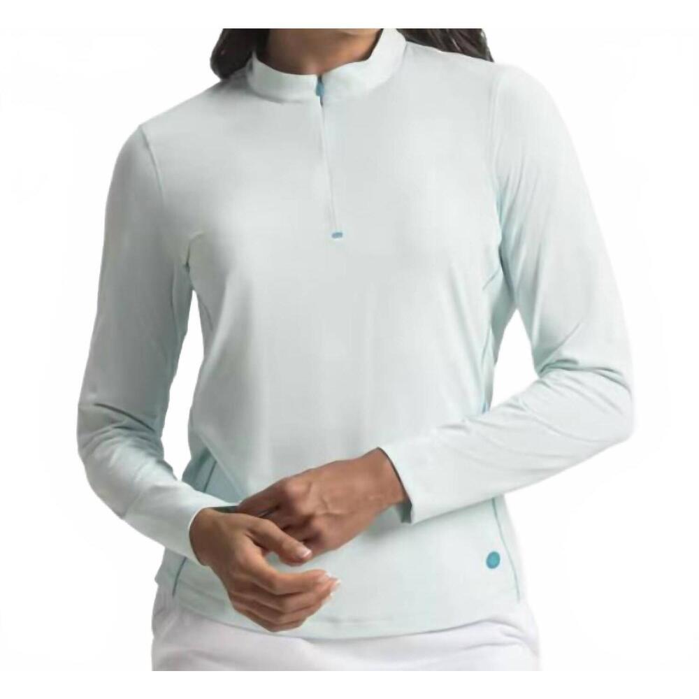 NEW FOOTJOY women's sun protection 1/2 zip top in glacial blue